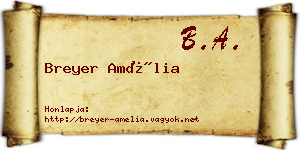Breyer Amélia névjegykártya